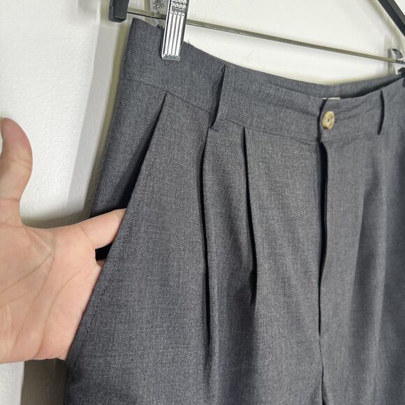 Reformation Sz 10 Mason Hi Rise Trousers Pleated Wide Leg Pants Charcoal Gray - Picture 6 of 11